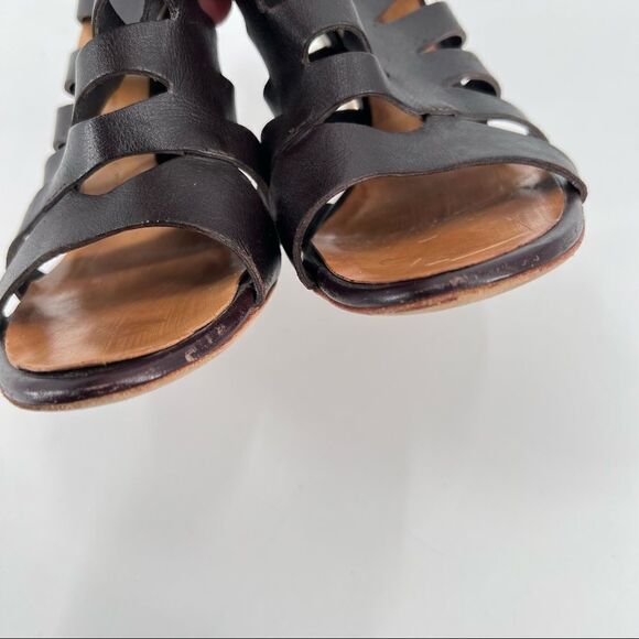 Giuseppe zanotti leather caged‎ metal heel size 9 B bootie Strappy cut out - Picture 10 of 15